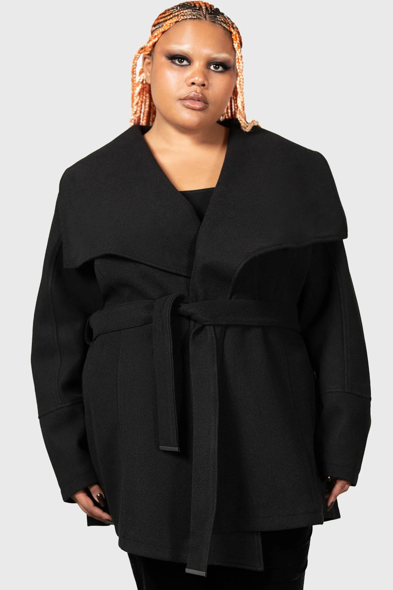 KILLSTAR Dissonance Awakening Plus Size Wrap Coat 2 KILLSTAR Dissonance Awakening Plus Size Wrap Coat - Image 2