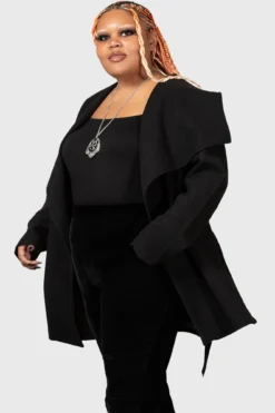 KILLSTAR Dissonance Awakening Plus Size Wrap Coat 6 KILLSTAR Dissonance Awakening Plus Size Wrap Coat -Kill Star Store DISSONANCE AWAKENING COAT PLUS W D