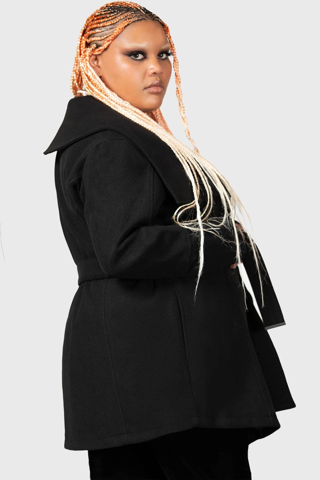 KILLSTAR Dissonance Awakening Plus Size Wrap Coat 4 KILLSTAR Dissonance Awakening Plus Size Wrap Coat - Image 4