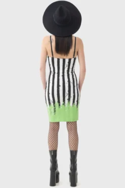 Beetlejuice x KILLSTAR Distressed Stripe Bodycon Mini Dress -Kill Star Store DISTRESSED STRIPE BODYCON DRESS W F 0dab6faa c43c 4aca 8564 e88a229e133e