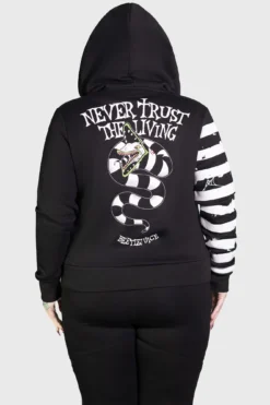 Killstar x Beetlejuice Distressed Stripe Zip Hoodie -Kill Star Store DISTRESSED STRIPE HOODIE PLUS W F 293ae733 2da4 47bf 8e36 ab3ad739bd3c