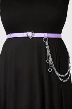 Dollis Plus Size Pastel Purple Heart Chain Belt