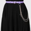 Dollis Heart Charm & Chain Belt in Pastel Purple