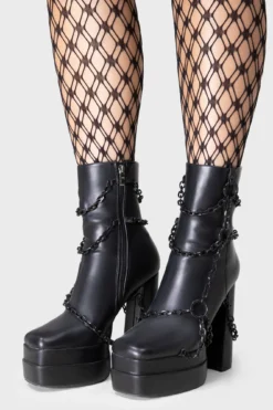KILLSTAR Gloomed And Doomed Platform Boots with Chain Detail