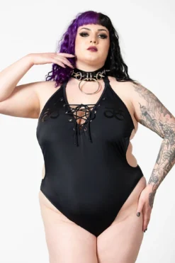KILLSTAR Doro Plus Size Lace-Up Swimsuit
