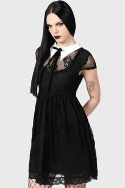 KILLSTAR Dreadful Lace Babydoll Dress with Contrast Collar