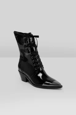 KILLSTAR Dark Sin Patent Buckle Boots