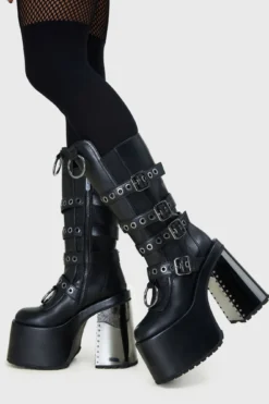 KILLSTAR Dominia Boots - Gunmetal Platform Goth Boots 5 KILLSTAR Dominia Boots - Gunmetal Platform Goth Boots -Kill Star Store DominiaBoots D
