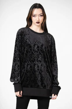 KILLSTAR Ealhswith Embossed Velvet Sweatshirt
