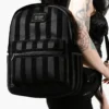 Killstar Earn Your Stripes Flocked Denim Backpack