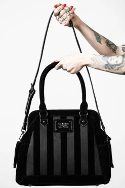 Killstar Earn Your Stripes Flocked Denim Handbag
