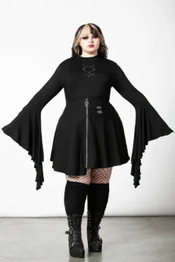 KILLSTAR Elemental Eclipse Crop Top [Plus Size] -Kill Star Store ELEMENTAL ECLIPSE CROP TOP PLUS W D