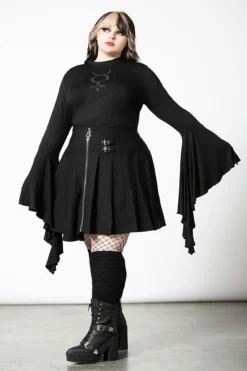 KILLSTAR Elemental Eclipse Crop Top [Plus Size] -Kill Star Store ELEMENTAL ECLIPSE CROP TOP PLUS W E