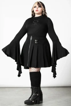 KILLSTAR Elemental Eclipse Crop Top [Plus Size] -Kill Star Store ELEMENTAL ECLIPSE CROP TOP PLUS W F