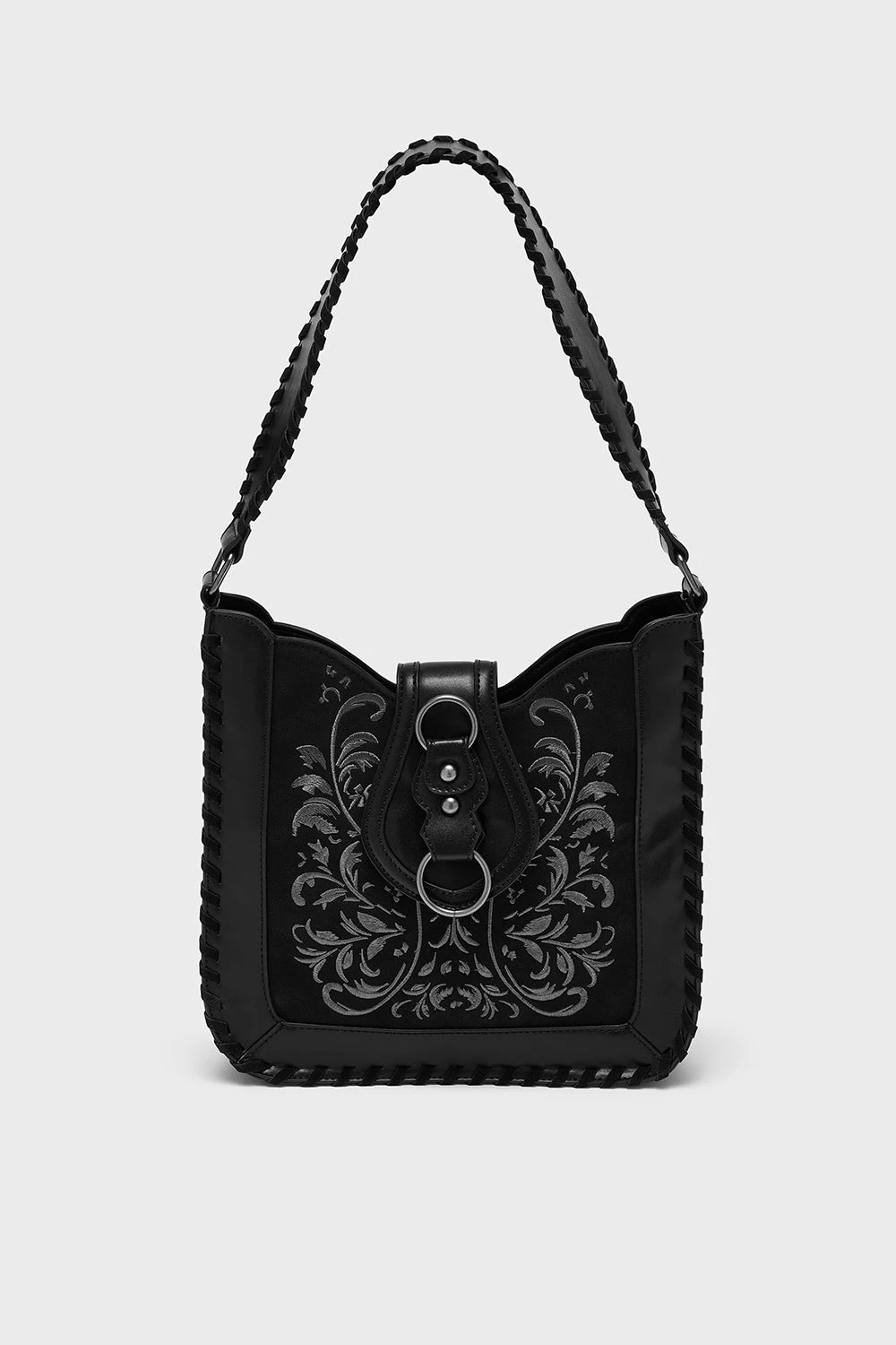 Killstar Phantoms Embrace Suede Finished Bag with Leaf Embroidery 1 Killstar Phantoms Embrace Suede Finished Bag with Leaf Embroidery