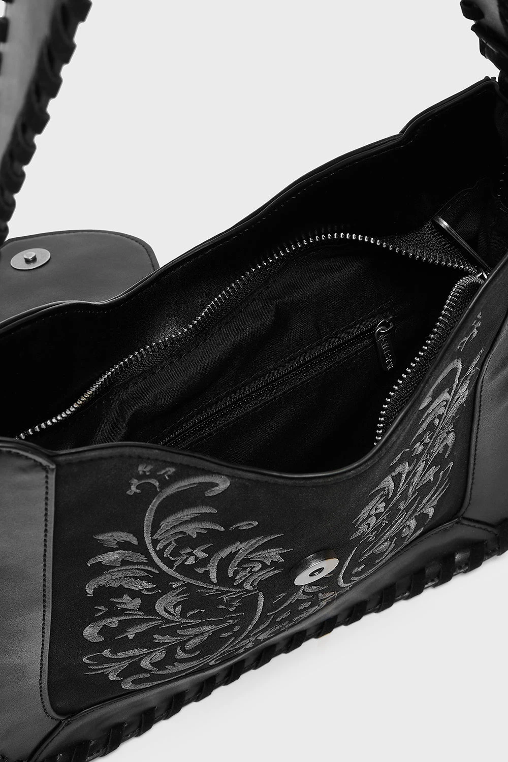 Killstar Phantoms Embrace Suede Finished Bag with Leaf Embroidery 5 Killstar Phantoms Embrace Suede Finished Bag with Leaf Embroidery - Image 5