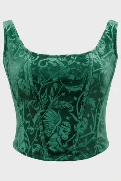 KILLSTAR Emerald Envy Velvet Corset Top -Kill Star Store EMERALDENVYCORSETTOP GREEN 1