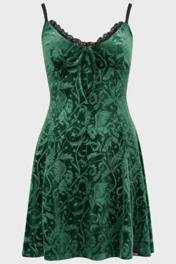 KILLSTAR Emerald Envy Mini Dress - Luxe Embossed Velvet 13 KILLSTAR Emerald Envy Mini Dress - Luxe Embossed Velvet -Kill Star Store EMERALDENVYMINIDRESSGREEN 1