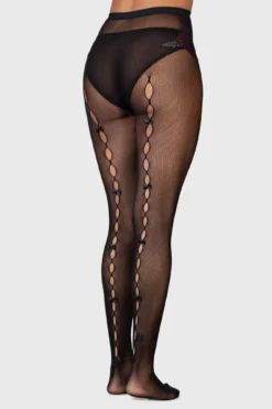 Killstar Empty Promise Fishnet Tights - Reversible with Bow Detail 7 Killstar Empty Promise Fishnet Tights - Reversible with Bow Detail -Kill Star Store EMPTY PROMISE TIGHTS W D
