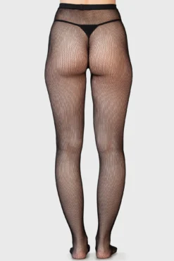 Killstar Empty Promise Fishnet Tights - Reversible with Bow Detail 9 Killstar Empty Promise Fishnet Tights - Reversible with Bow Detail -Kill Star Store EMPTY PROMISE TIGHTS W G