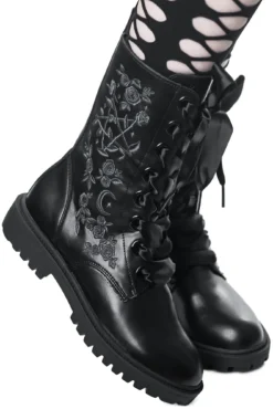Killstar Enchanted Embroidered Combat Boots