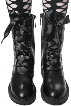 Killstar Enchanted Embroidered Combat Boots -Kill Star Store ENCHANTED COMBAT BOOTS E
