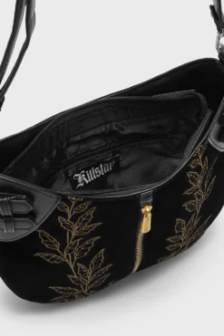 KILLSTAR Enchanted Fern Bag - Gothic Embroidery & Gold Hardware -Kill Star Store ENCHANTED FERN BAG 3