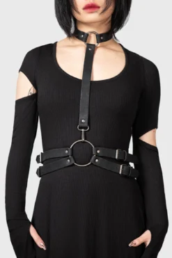 Killstar Endangered Soul Harness - Suede-Look Gothic Body Harness