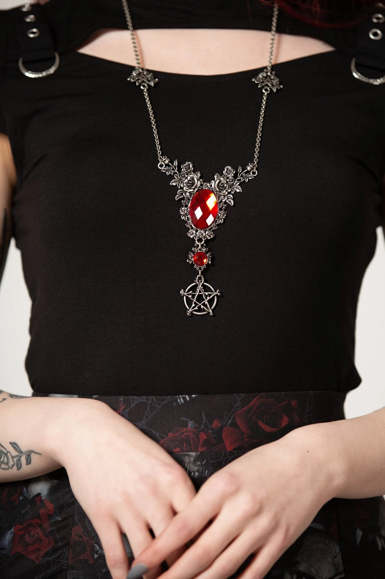 Killstar Eternal Grove Statement Necklace with Pentagram Pendant 3 Killstar Eternal Grove Statement Necklace with Pentagram Pendant - Image 3
