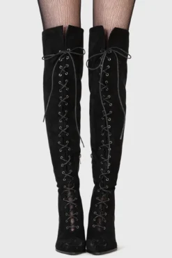 KILLSTAR Evening Hill Embroidered Over-the-Knee Boots -Kill Star Store EVENING HILL BOOTS W D 1