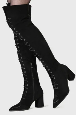 KILLSTAR Evening Hill Over-the-Knee Lace-Up Boots -Kill Star Store EVENING HILL BOOTS W E