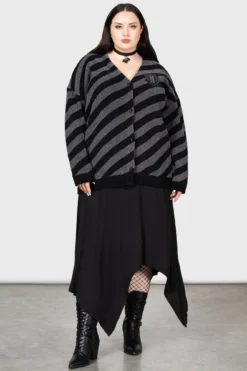 Killstar x Wednesday Everyone's Weird Oversized Plus Size Cardigan 6 Killstar x Wednesday Everyone's Weird Oversized Plus Size Cardigan -Kill Star Store EVERYONES WEIRD OVERSIZED CARDIGAN PLUS W D