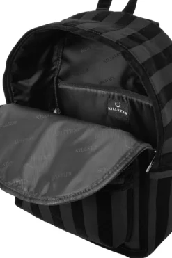 Killstar Earn Your Stripes Flocked Denim Backpack 7 Killstar Earn Your Stripes Flocked Denim Backpack -Kill Star Store EarnYourStripesBackpack D