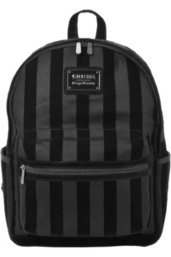 Killstar Earn Your Stripes Flocked Denim Backpack 8 Killstar Earn Your Stripes Flocked Denim Backpack -Kill Star Store EarnYourStripesBackpack G