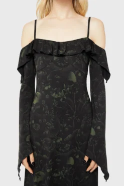 KILLSTAR Eden's Venom Maxi Dress - Asymmetrical Gothic Gown -Kill Star Store Eden sVenomDress D