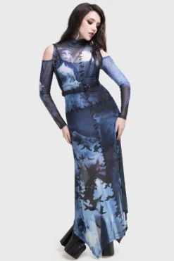 KILLSTAR x Corpse Bride Emily In The Night Maxi Dress - Cold Shoulder Mesh