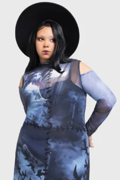 KILLSTAR x Corpse Bride Emily In The Night Maxi Dress - Cold Shoulder Mesh -Kill Star Store EmilyInTheNightMaxiDressplus 2 bb385fa8 83f4 46d6 9ff4 1d6942984139