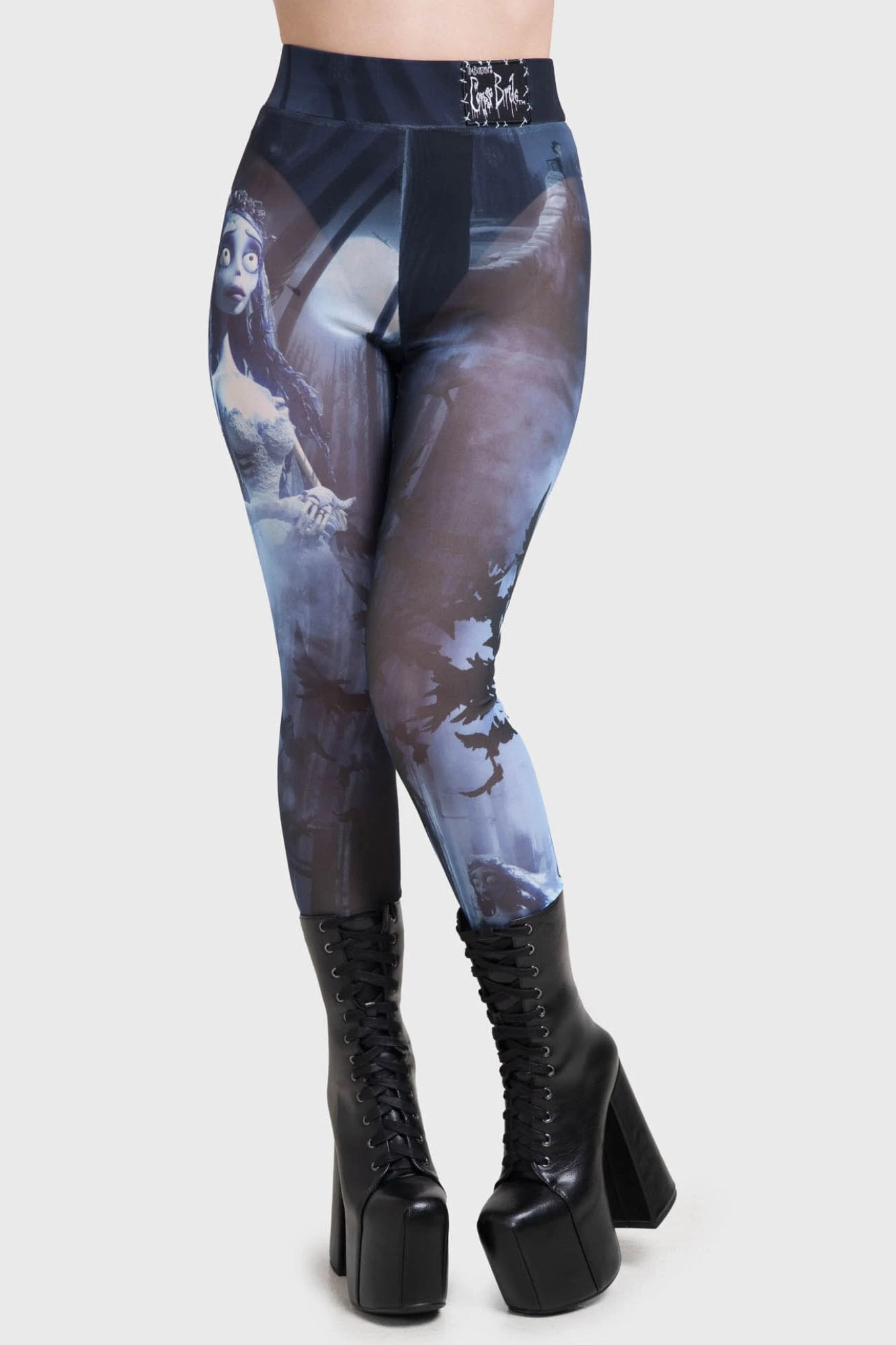Killstar x Corpse Bride Emily In The Night Mesh Leggings 2 Killstar x Corpse Bride Emily In The Night Mesh Leggings - Image 2