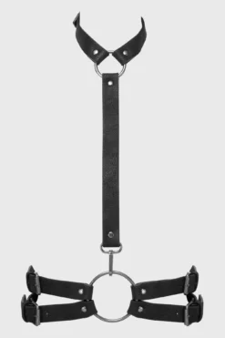 Killstar Endangered Soul Harness - Suede-Look Gothic Body Harness -Kill Star Store EndangeredSoulHarness G