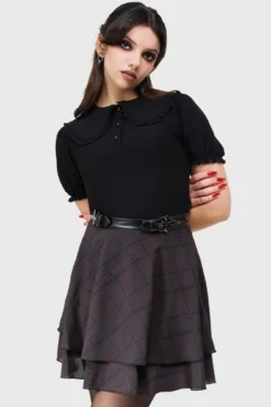 KILLSTAR Erebella Blouse - Plus Size Gothic Ruffle Top