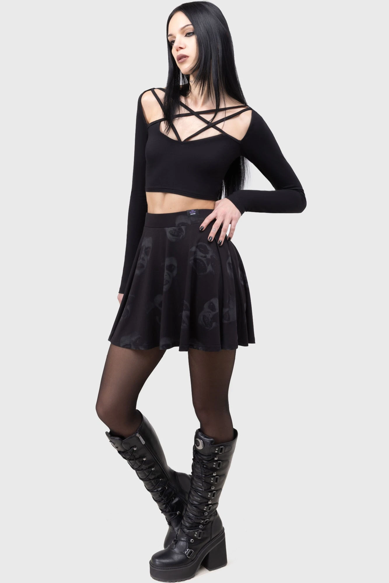 Killstar Excellent Day For An Exorcism Skater Skirt 3 Killstar Excellent Day For An Exorcism Skater Skirt - Image 3