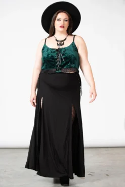 KILLSTAR Fabled Emerald Velvet Plus Size Tank Top -Kill Star Store FABLED TANK TOP EMERALD PLUS W E