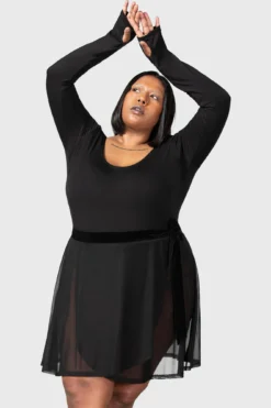 Killstar Flexi Demon Long Sleeve Leotard [Plus Size]