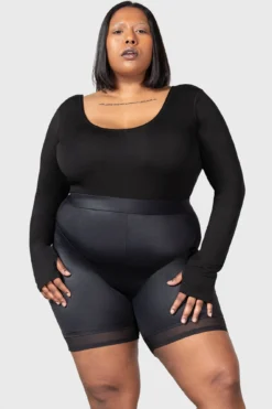 Killstar Flexi Demon Long Sleeve Leotard [Plus Size] -Kill Star Store FLEXI DEMON LONG SLEEVE LEOTARD PLUS W D