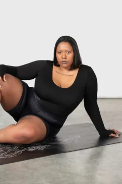 Killstar Flexi Demon Long Sleeve Leotard [Plus Size] -Kill Star Store FLEXI DEMON LONG SLEEVE LEOTARD PLUS W E