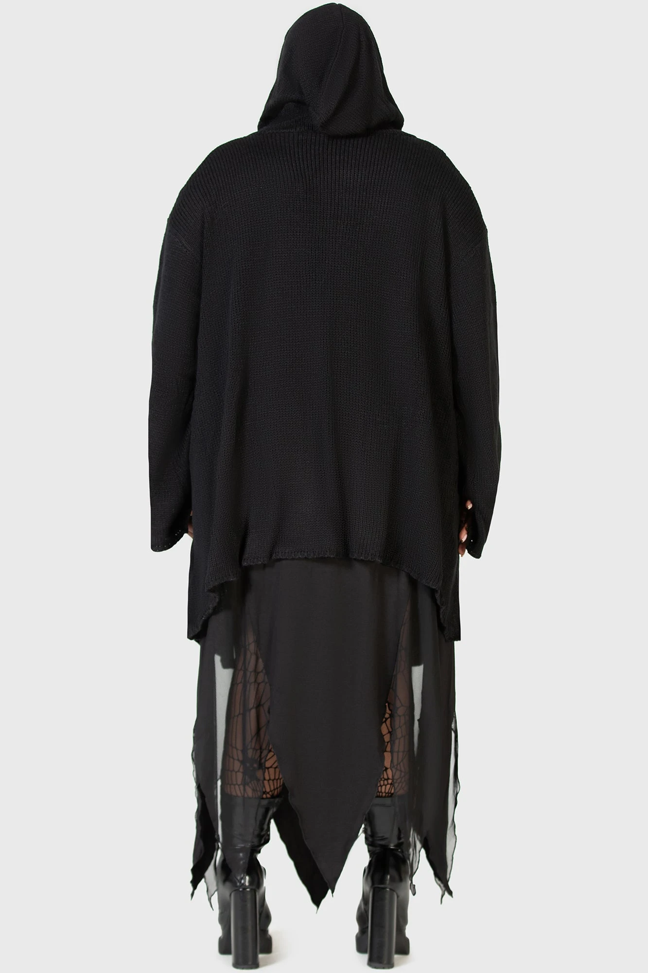 KIHILIST Forget Wishing Plus Size Hooded Knit Cardigan 5 KIHILIST Forget Wishing Plus Size Hooded Knit Cardigan - Image 5