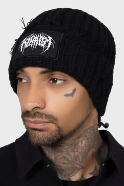 Killstar Forsaken Beanie - Soft Chunky Knit Gothic Hat 9 Killstar Forsaken Beanie - Soft Chunky Knit Gothic Hat -Kill Star Store FORSAKENBEANIEMW B