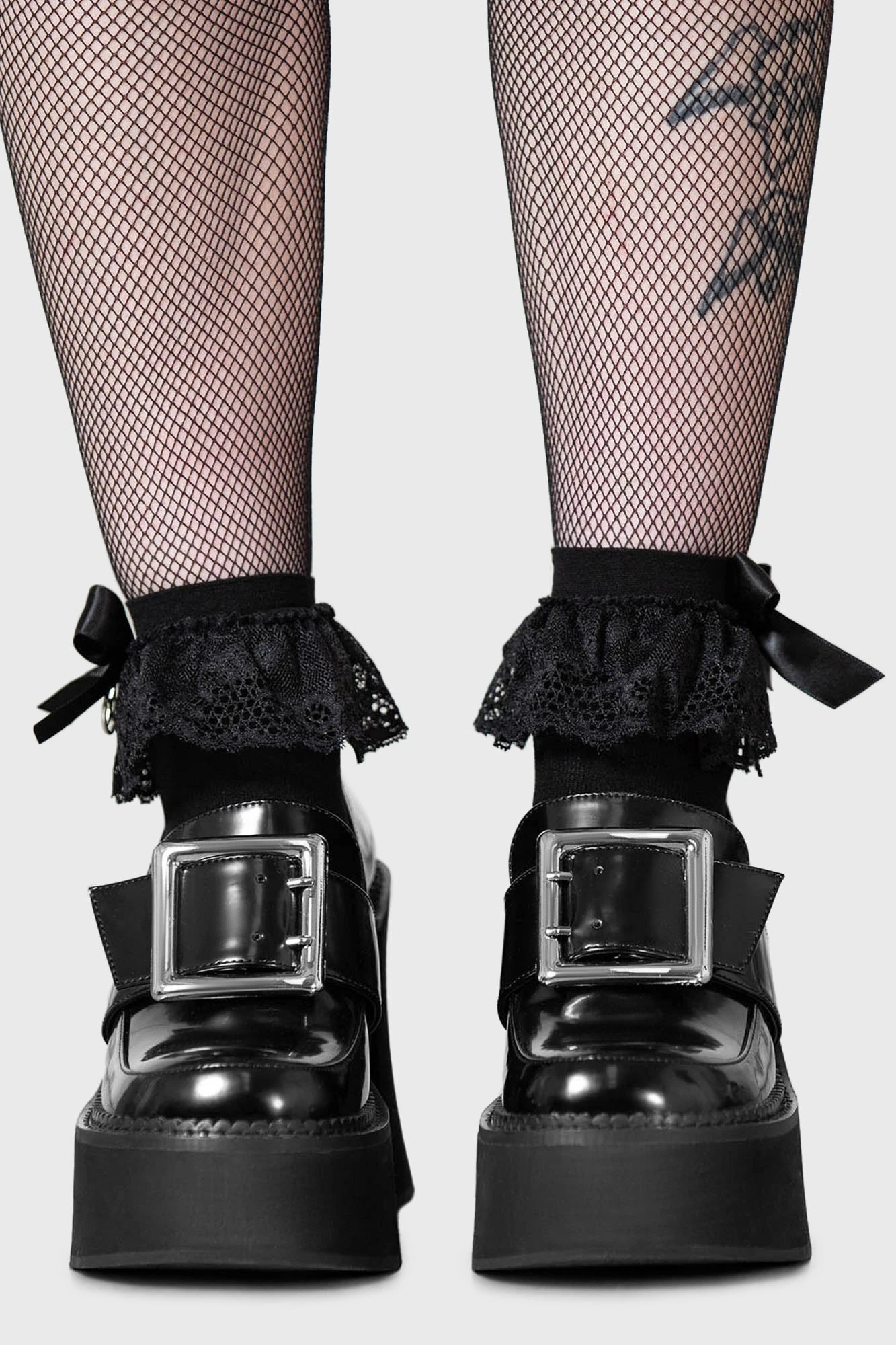 KILLSTAR Fright Club Loafer - Chunky Patent Platform Heels 2 KILLSTAR Fright Club Loafer - Chunky Patent Platform Heels - Image 2