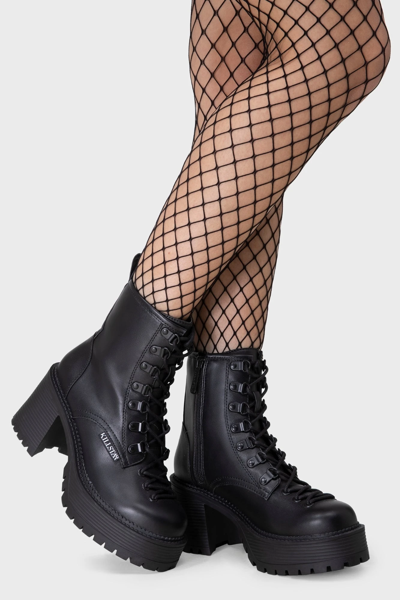 KILLSTAR Gamora Boots - Edgy Platform Lace-Up Boots with Ankle Pouch 2 KILLSTAR Gamora Boots - Edgy Platform Lace-Up Boots with Ankle Pouch - Image 2