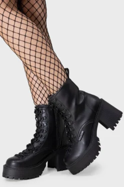 KILLSTAR Gamora Boots - Edgy Platform Lace-Up Boots with Ankle Pouch 5 KILLSTAR Gamora Boots - Edgy Platform Lace-Up Boots with Ankle Pouch -Kill Star Store GAMORA BOOTS C